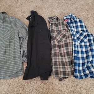 Men's Large Flannel and Plaid button up shirts